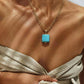Tera Chunky Gold Necklace with Glass Pendant
