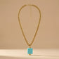 Tera Chunky Gold Necklace with Glass Pendant