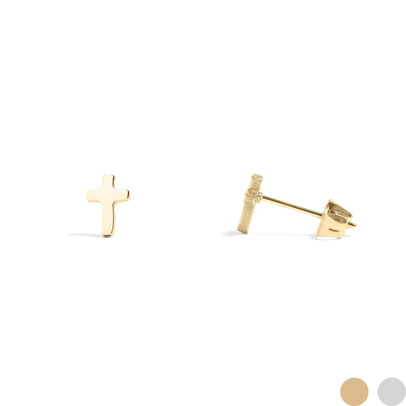Clair Cross Gold Stud Earrings