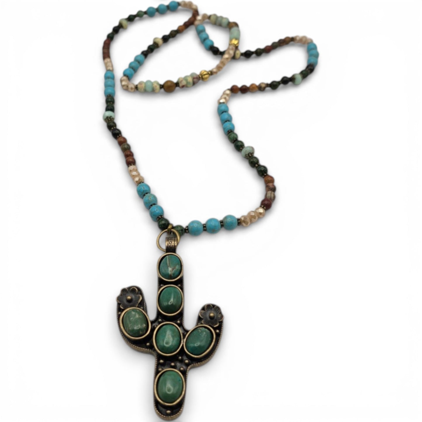 Lacey Cactus Stone Necklace