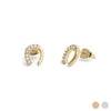 Mandy Horseshoe Pave Stud Earrings