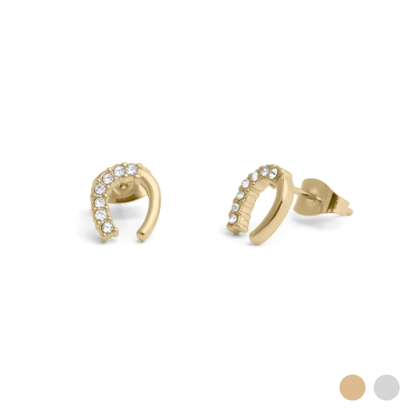Mandy Horseshoe Pave Stud Earrings